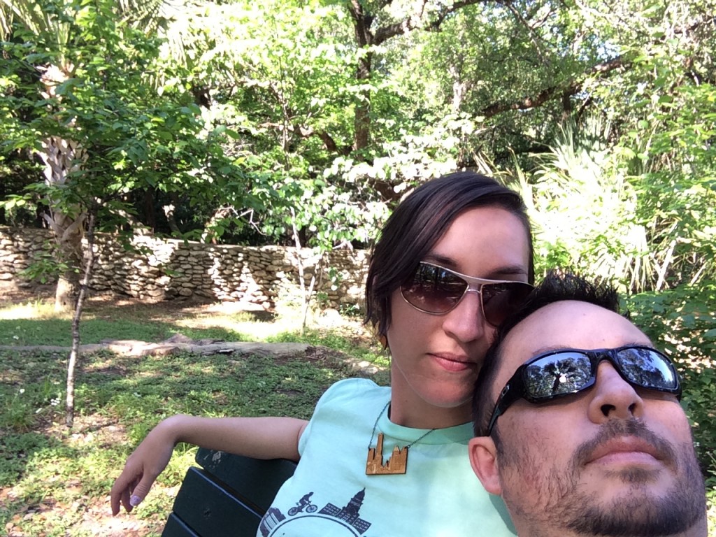 Brittany and Eric Highland of RV Wanderlust at Mayfield Park in Austin