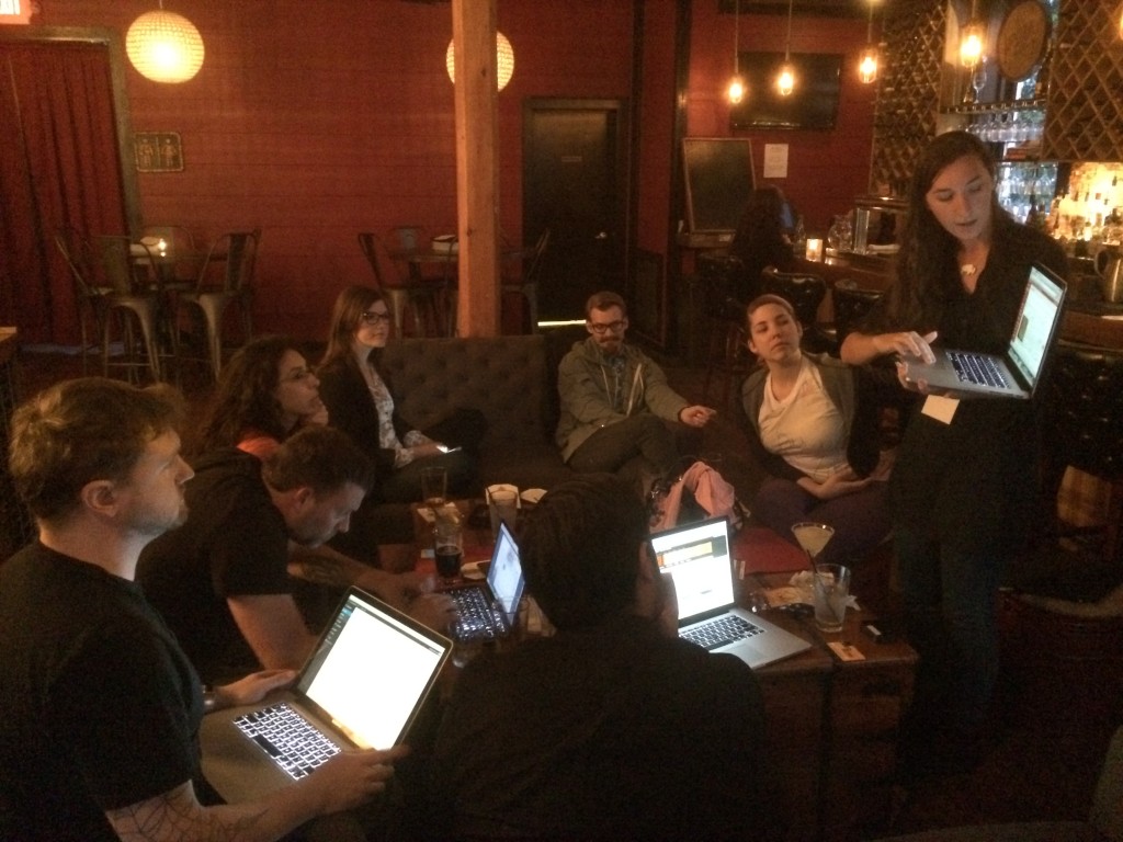 Brittany Highland, Editor of the Austinot teaching the Austinot Blogging Team in Austin