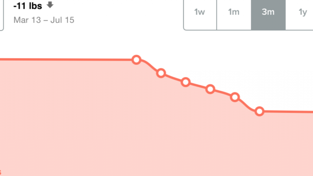 Eric of RV Wanderlust weight loss graph with fitbit
