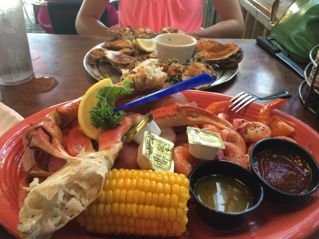 Crab, shrimp and oysters at Peg Leg Pete's in Pensacola, FL