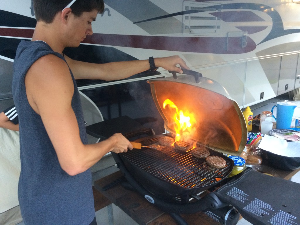 Darius Highland on a Weber Q2200 grill.