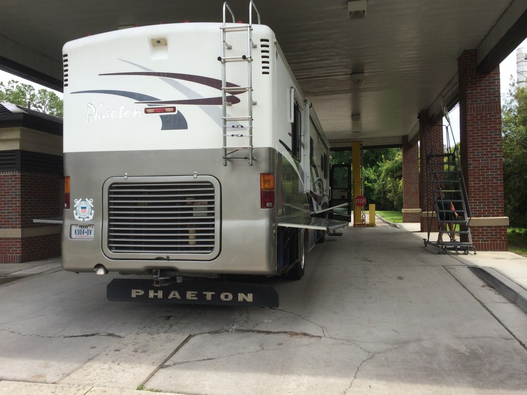 Security check on an RV at a military installation