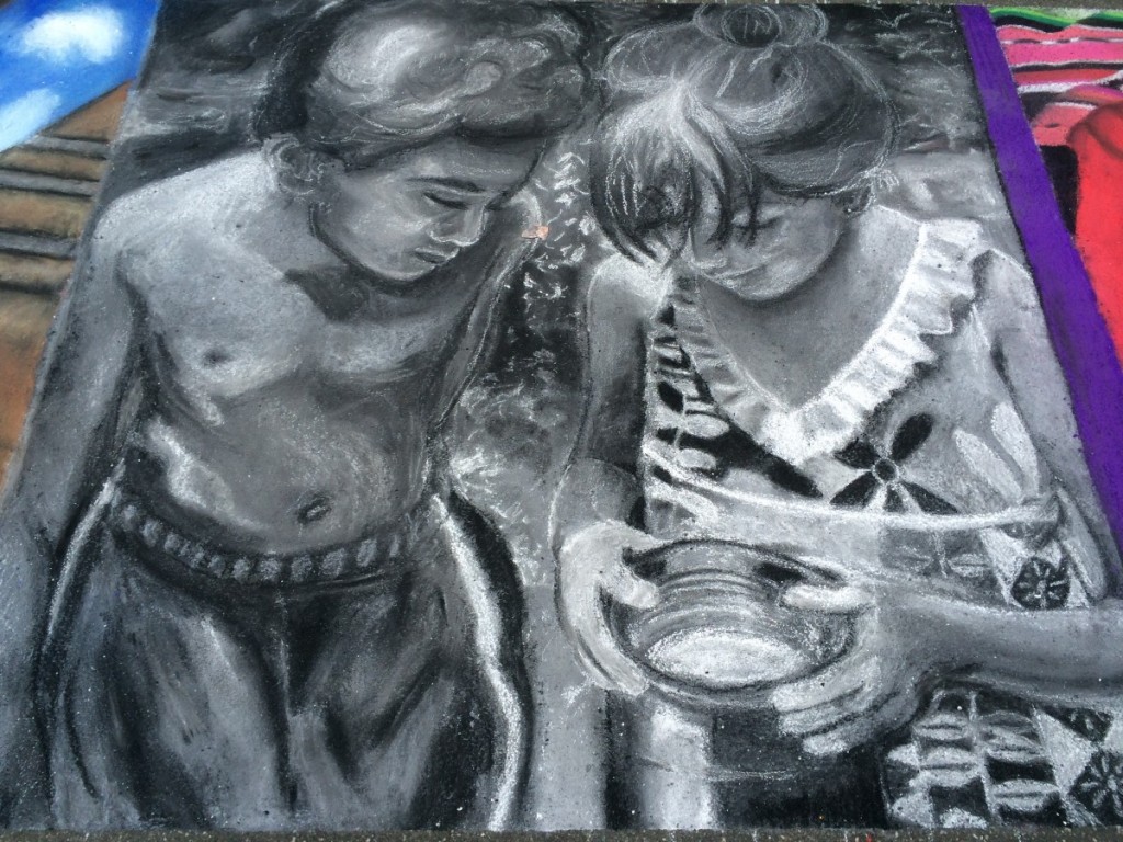Sidewalk chalk art at SPARKcon Raleigh