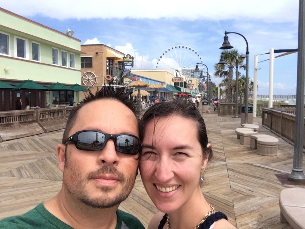 The boardwalk in Myrtle Beach, SC