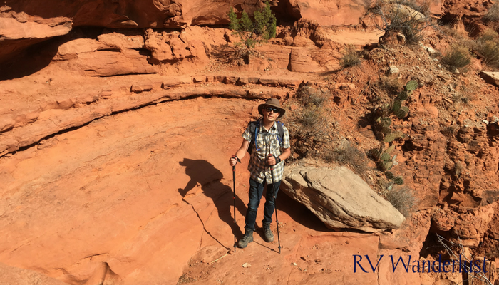 Hiking Across Dry Waterfall